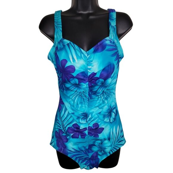 Maxine of Hollywood Vtg One Piece Swimsuit Size 14 - Picture 1 of 8